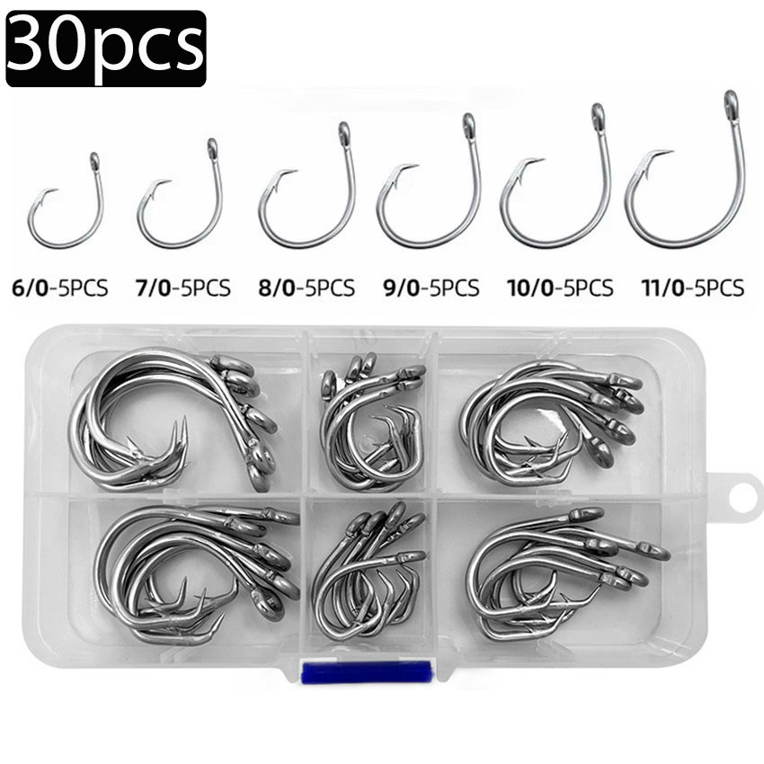 30pcs/box Fishing Hooks Stainl - Fishing Hook Circle reseña y precio