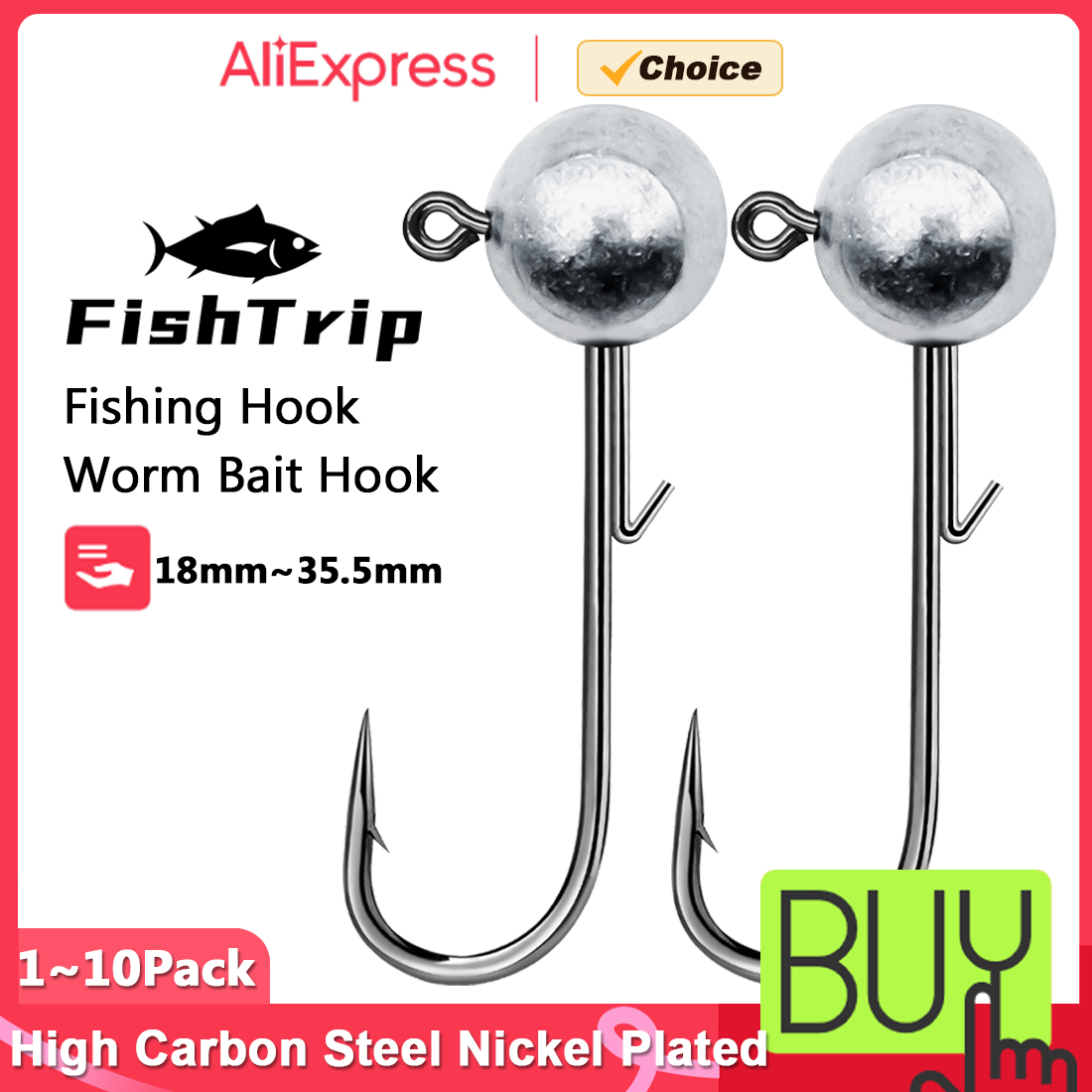 FishTrip 1~10pcs Ned Jig Heads - Fishing Hook Weedless reseña y precio