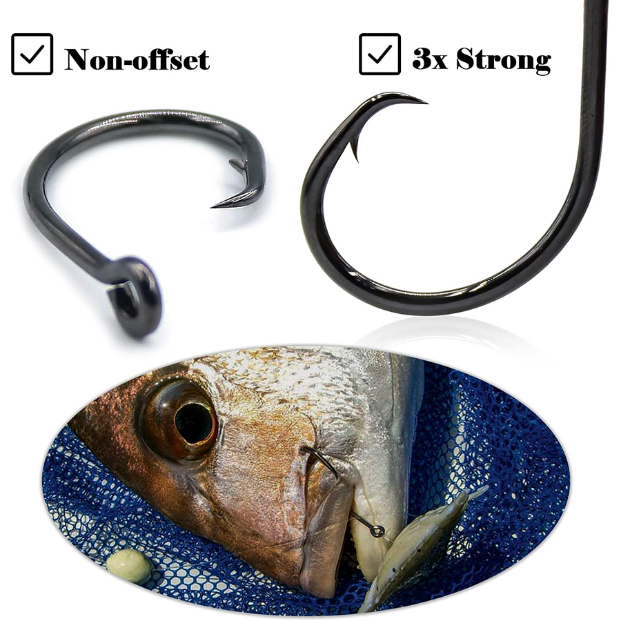 Circle Hooks 3X Strong Saltwat - Fishing Hook Circle reseña y precio