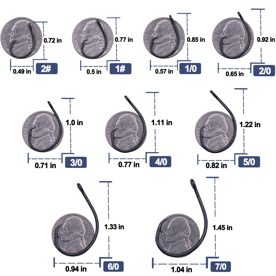 9KM 25-50Pcs Inline Wide Gap C - Fishing Hook Circle reseña y precio