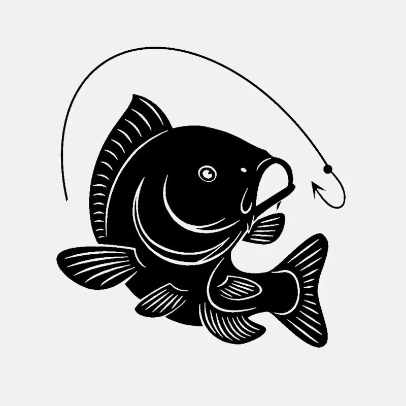 Carp Fishing Hook Decal Decora - Fishing Hook reseña y precio