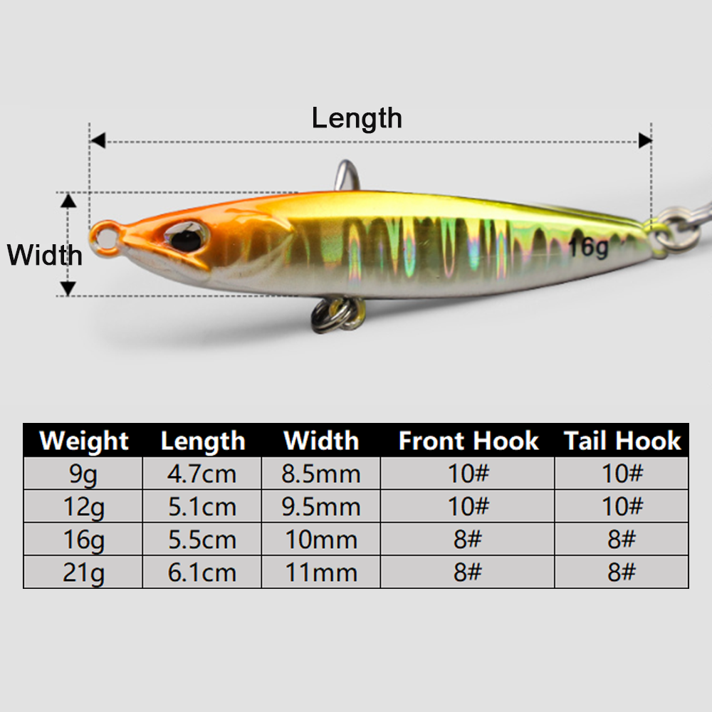 Jig Fishing Lures Metal Jiggin - Fishing Hook Treble reseña y precio