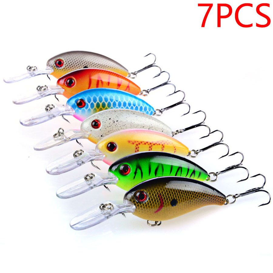 7Pcs Crankbait Fishing Lure Fl - Fishing Hook Treble reseña y precio