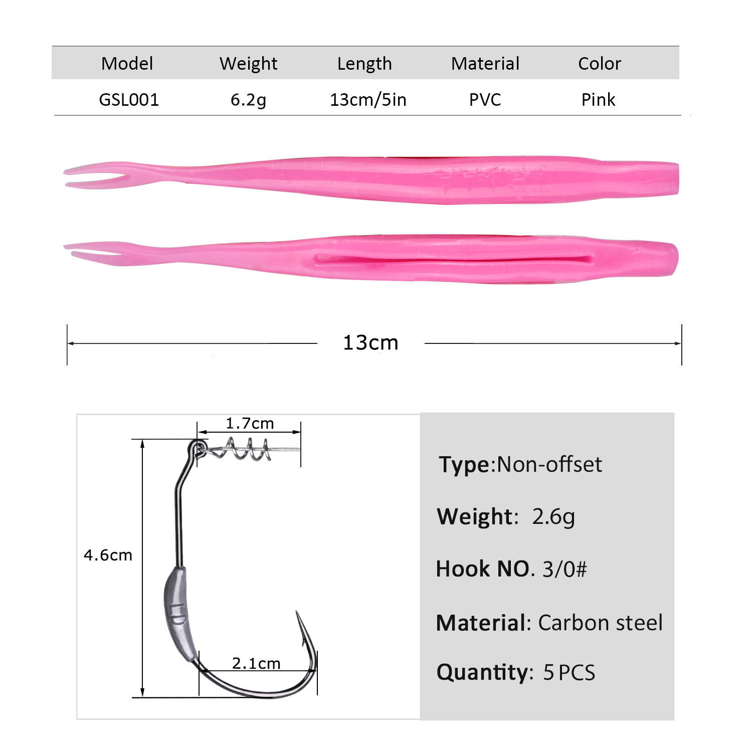 Goture 5pcs Weedless Split Tai - Fishing Hook Weedless reseña y precio