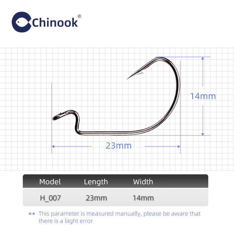 Chinook 20pcs Wide worm Texan  - Fishing Hook Offset reseña y precio