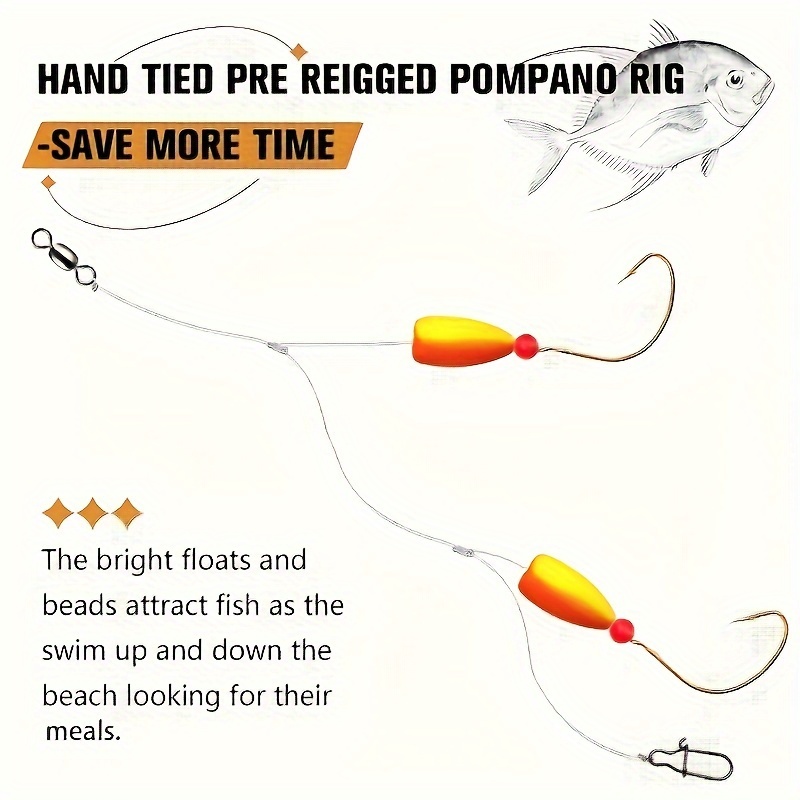 3pcs Pompano Rigs Surf Fishing - Fishing Hook Circle reseña y precio
