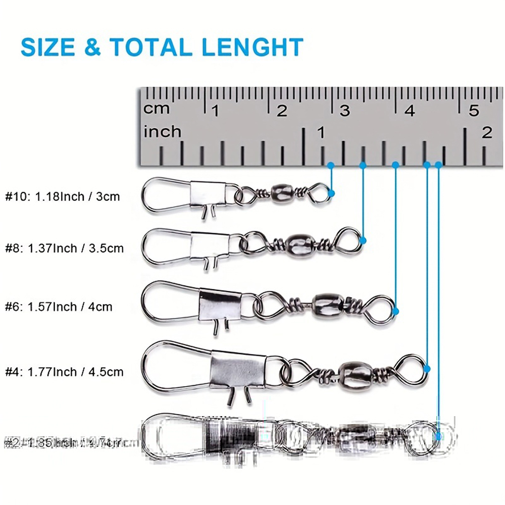 100Pcs/Lot 4#6#8#10#12# Swivel - Fishing Hook Assortment reseña y precio