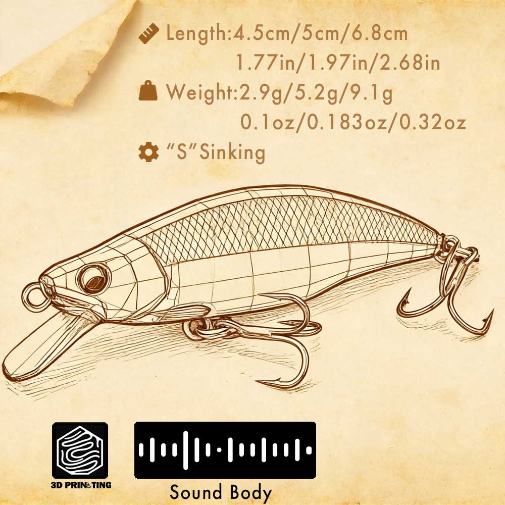 B&U Trout Pattern Hard Bait Si - Fishing Hook Treble reseña y precio