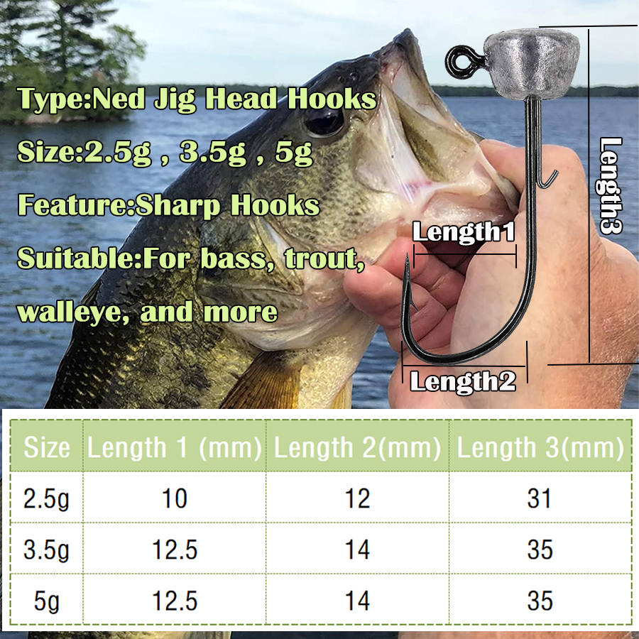 Mushroom Head Fishing Rigs Jig - Fishing Hook Weedless reseña y precio