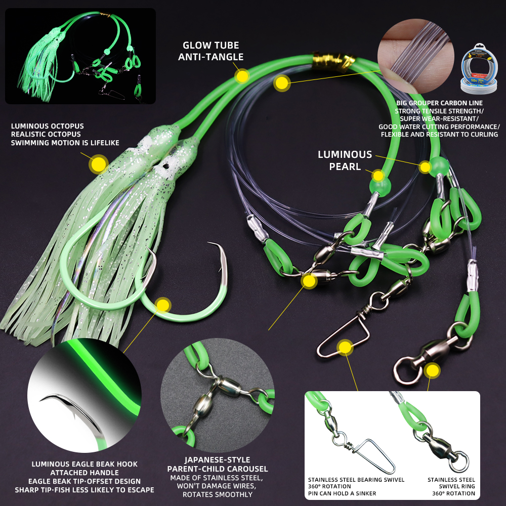ZYZHE 1pc Deep Drop Rigs Sea F - Fishing Hook Circle reseña y precio