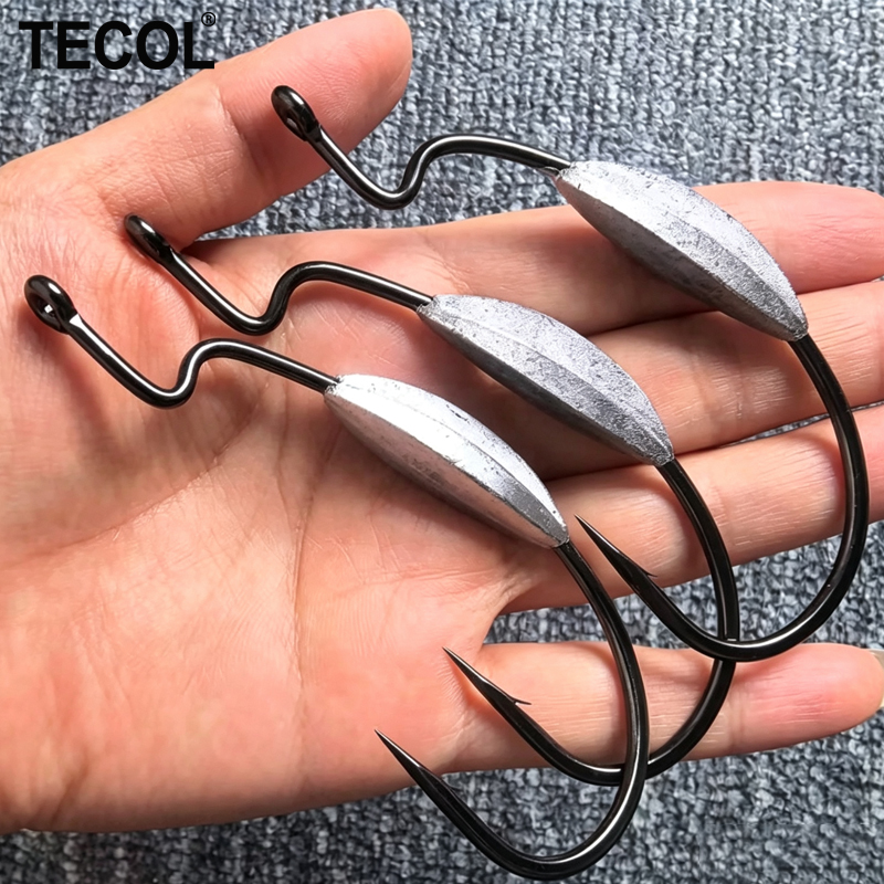 TECOL 3PCS 6/0 8/0 10/0 Weight - Fishing Hook Weedless reseña y precio