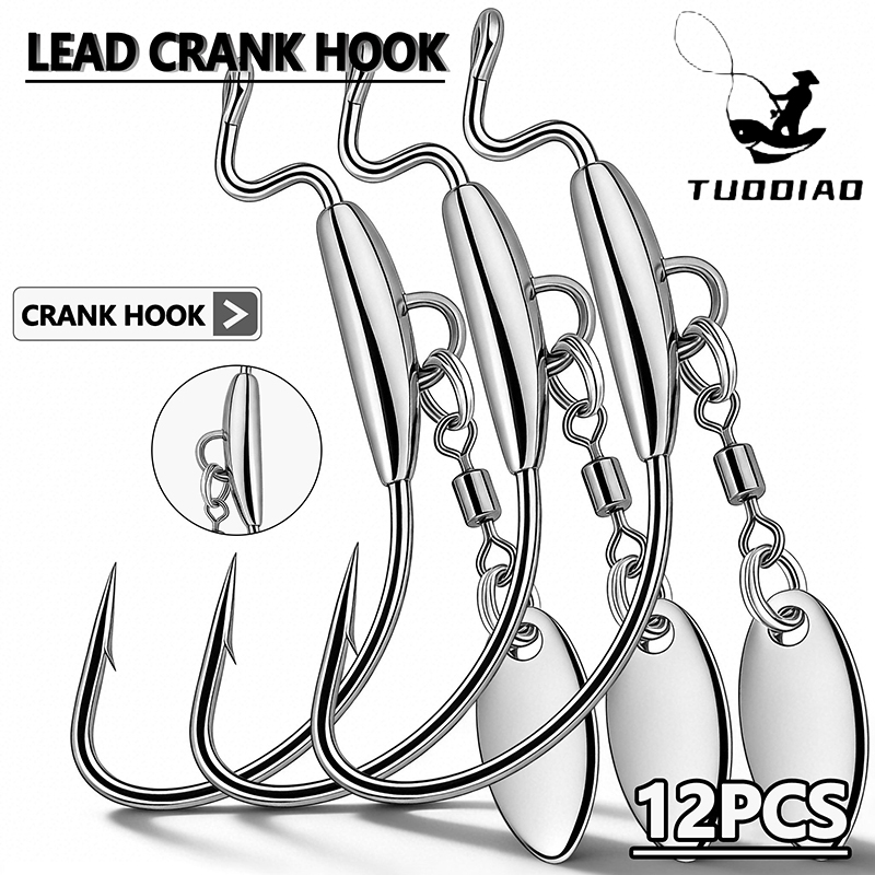 [TUODIAO]Crank Hook Jig Heads  - Fishing Hook Weedless reseña y precio