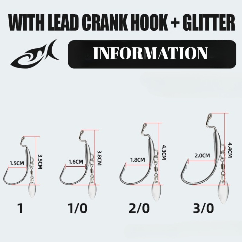 [TUODIAO]Crank Hook Jig Heads  - Fishing Hook Weedless reseña y precio