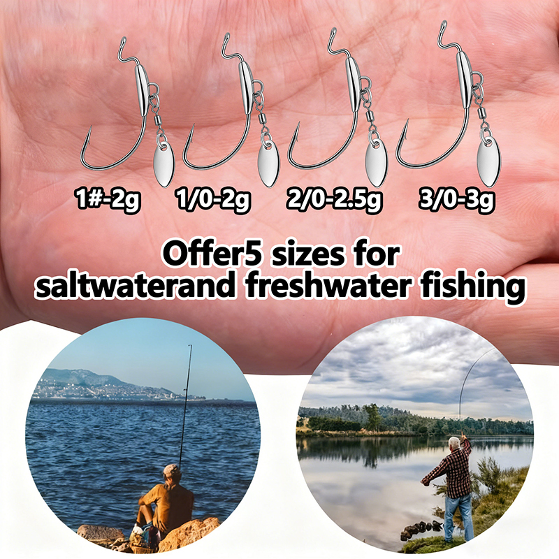 [TUODIAO]Crank Hook Jig Heads  - Fishing Hook Weedless reseña y precio
