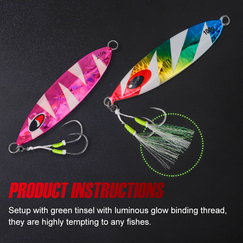 NOEBY Jig Hooks Fishing Slow J - Fishing Hook Size reseña y precio
