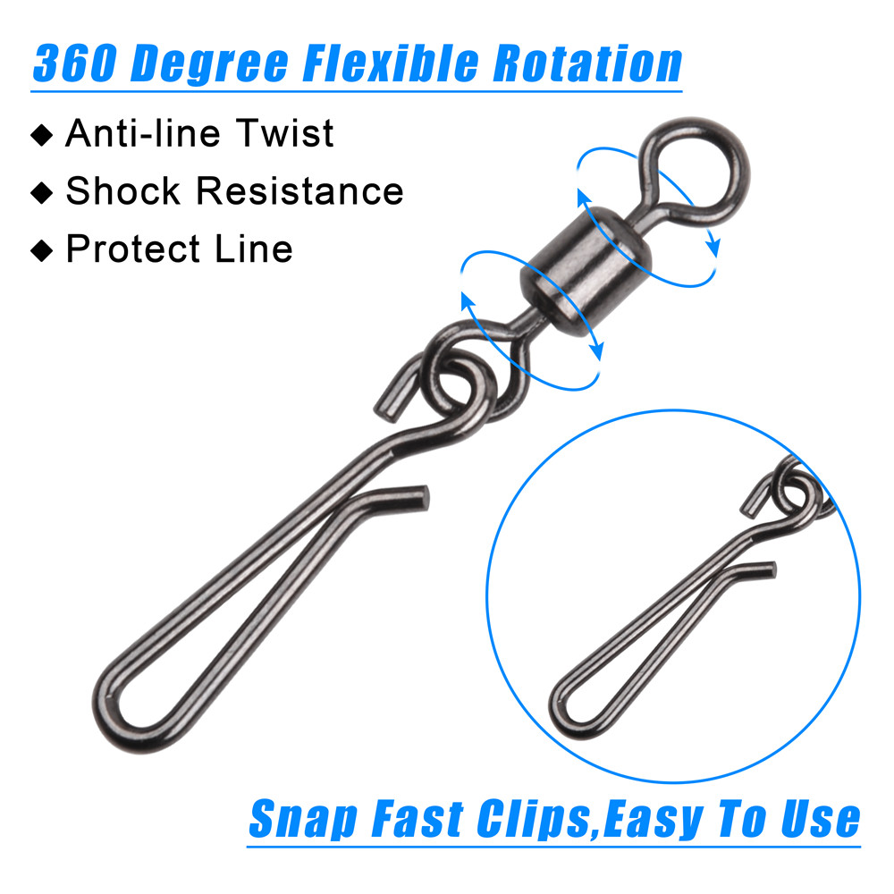 30Pcs swivels and snap for fis - Fishing Hook Stainless Steel reseña y precio