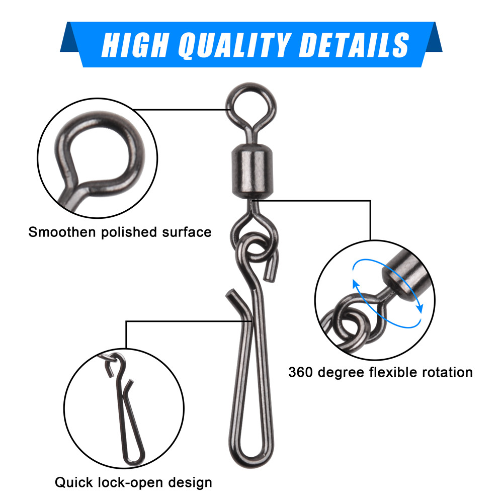 30Pcs swivels and snap for fis - Fishing Hook Stainless Steel reseña y precio