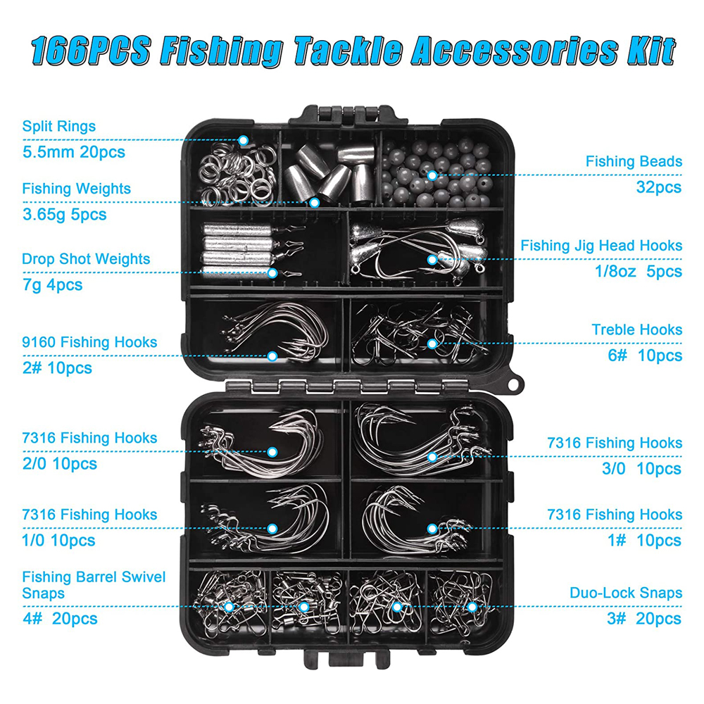 166PCS Fishing tackle box Incl - Fishing Hook Jig reseña y precio