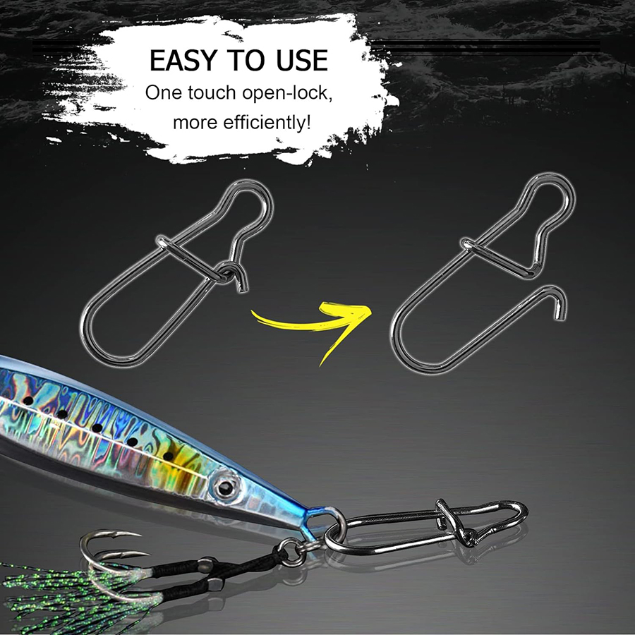 50Pcs Crankbait Snaps Stainles - Fishing Hook Stainless Steel reseña y precio