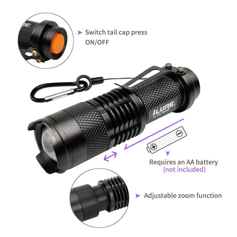 Mini UV Flashlight 395nm Ultra - Fishing Hook Jig reseña y precio