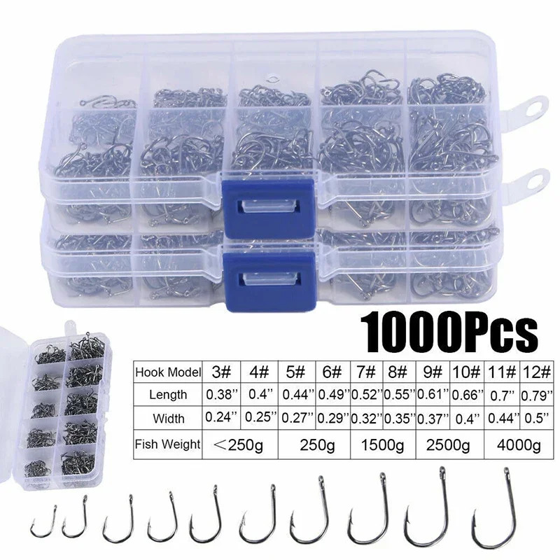 50-1600Pcs/BoxFishing Hooks Ca - Fishing Hook Circle reseña y precio