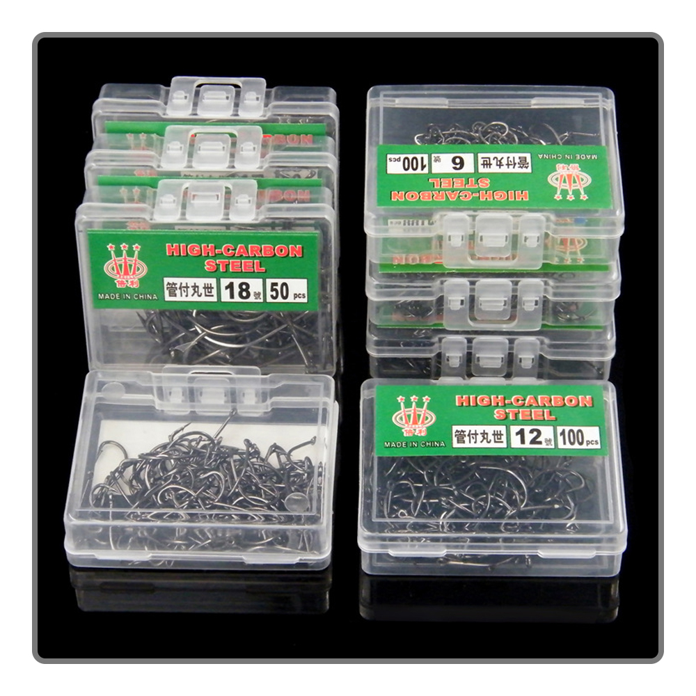 40-100Pcs per box Boxed fishho - Fishing Hook Assortment reseña y precio