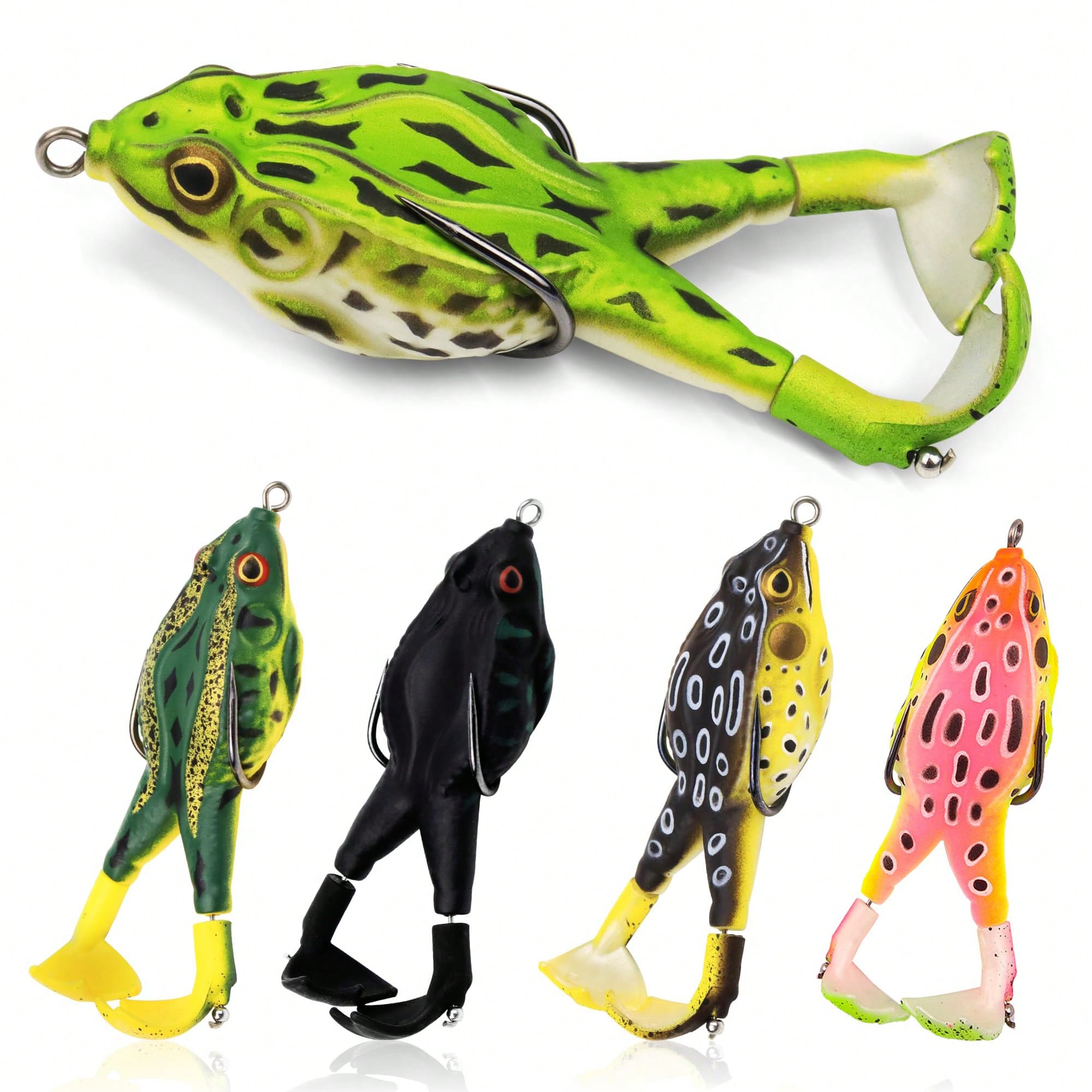 5pcs Water Soft Frog Bass Fish - Fishing Hook Weedless reseña y precio