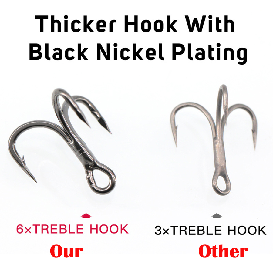 6X Fishing Treble Hook 10Pcs T - Fishing Hook Barbless reseña y precio