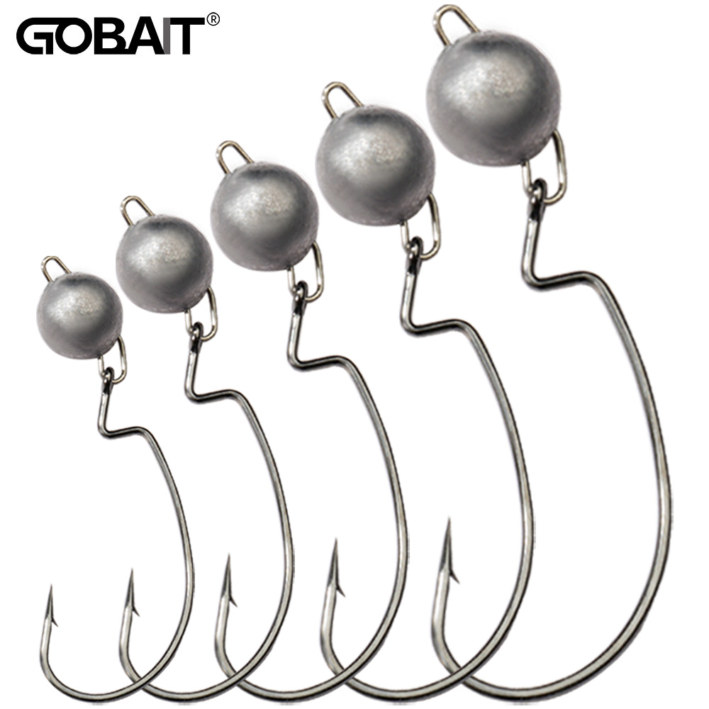 5Pcs Metal Jig Head Worm Hooks - Fishing Hook Weedless reseña y precio