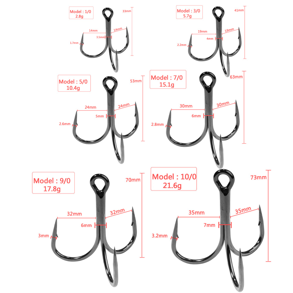 Huge Treble Hooks 4X Strong 1# - Fishing Hook Offset reseña y precio