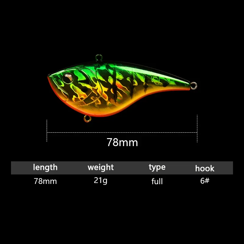 21g/78mm VIB Fishing Lure Arti - Fishing Hook Treble reseña y precio