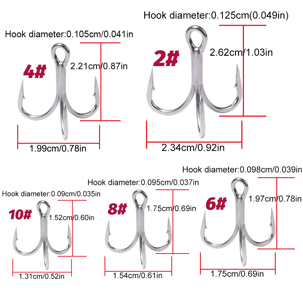 GOBAIT 20PCS Treble Hooks 2#-1 - Fishing Hook Barbless reseña y precio