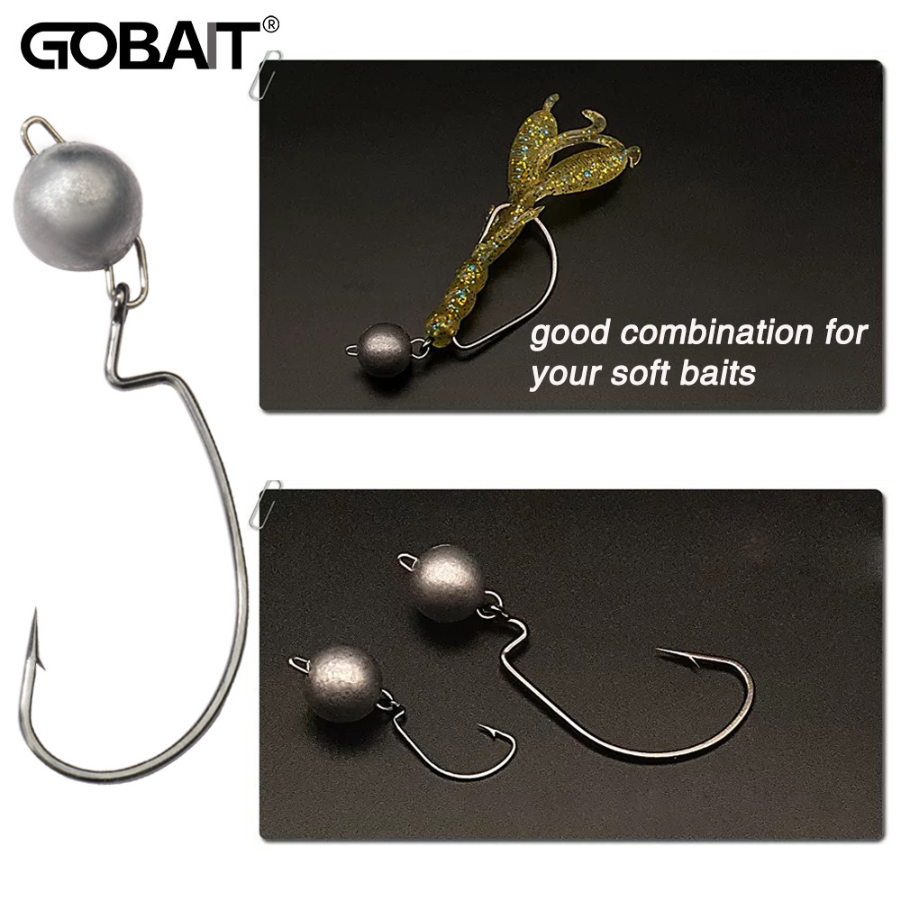 5pcs Metal Jig Head Worm Hooks - Fishing Hook Weedless reseña y precio