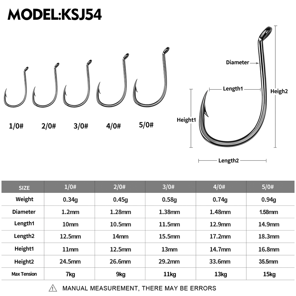 KATYUSHA  100PCS J Hooks 1/0-2 - Fishing Hook Offset reseña y precio