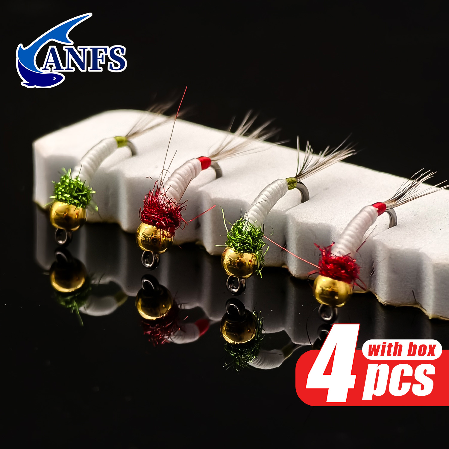 ANFS 4pcs Midge Nymph Flies As - Fishing Hook Assortment reseña y precio