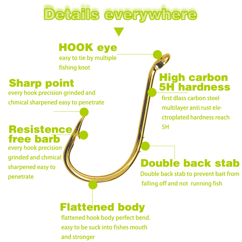 50pcs Fishing Octopus Hooks, S - Fishing Hook Circle reseña y precio